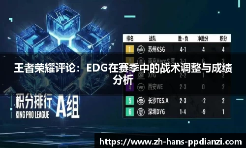 王者荣耀评论:EDG在赛季中的战术调整与成绩分析